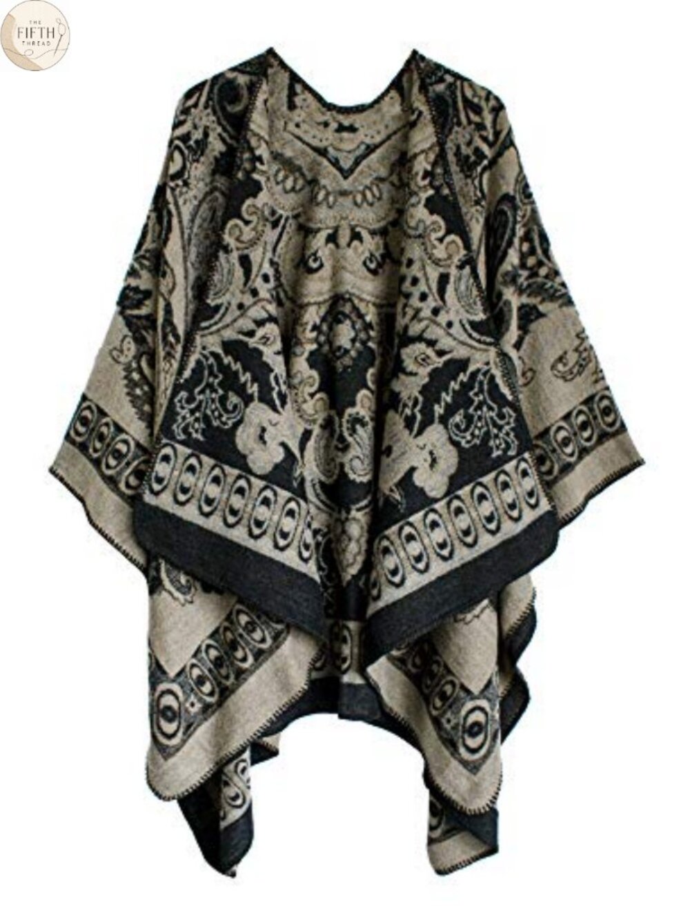 Women's Open Front Knit Poncho Cape Shawl Wrap Winter Oversized